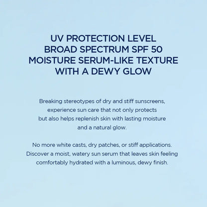 [SKIN1004 Official Shop] Hyalu-Cica Water-Fit Sun Serum UV 50Ml (OTC) - Lightweight Sunscreen for Daily Use, Korean Sunscreen, Watery and Creamy Texture, Sunscreen for Sensitive Skin