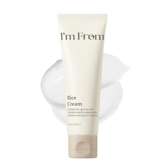 I’M from Rice Cream, Hydrating Face Moisturizer with Rice Water & Ceramide, Lightweight Barrier Cream for Dry & Combination Skin, Korean Skincare 1.69Fl.Oz