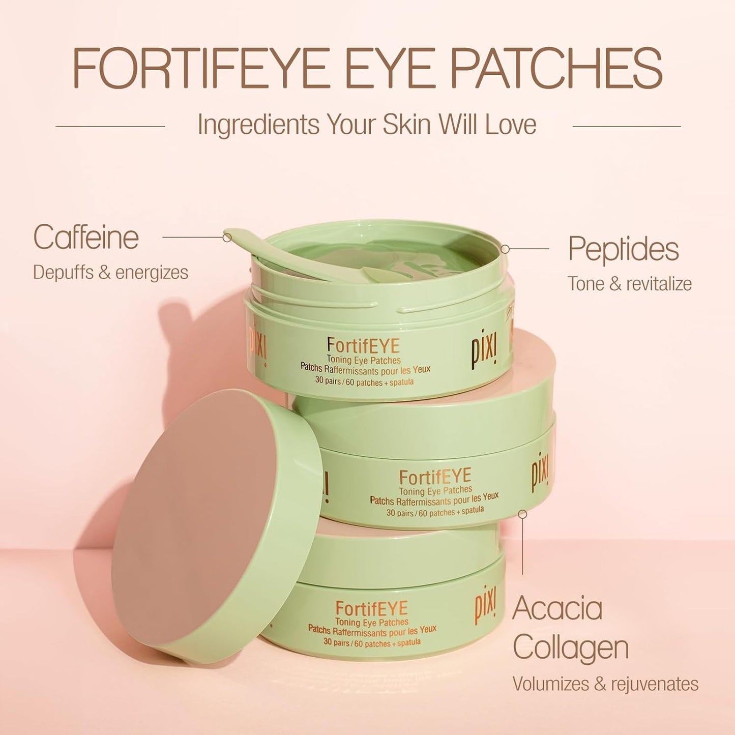 Pixi Fortifeye Firming Hydrogel Under-Eye Patches, Collagen to Energize & Tone E