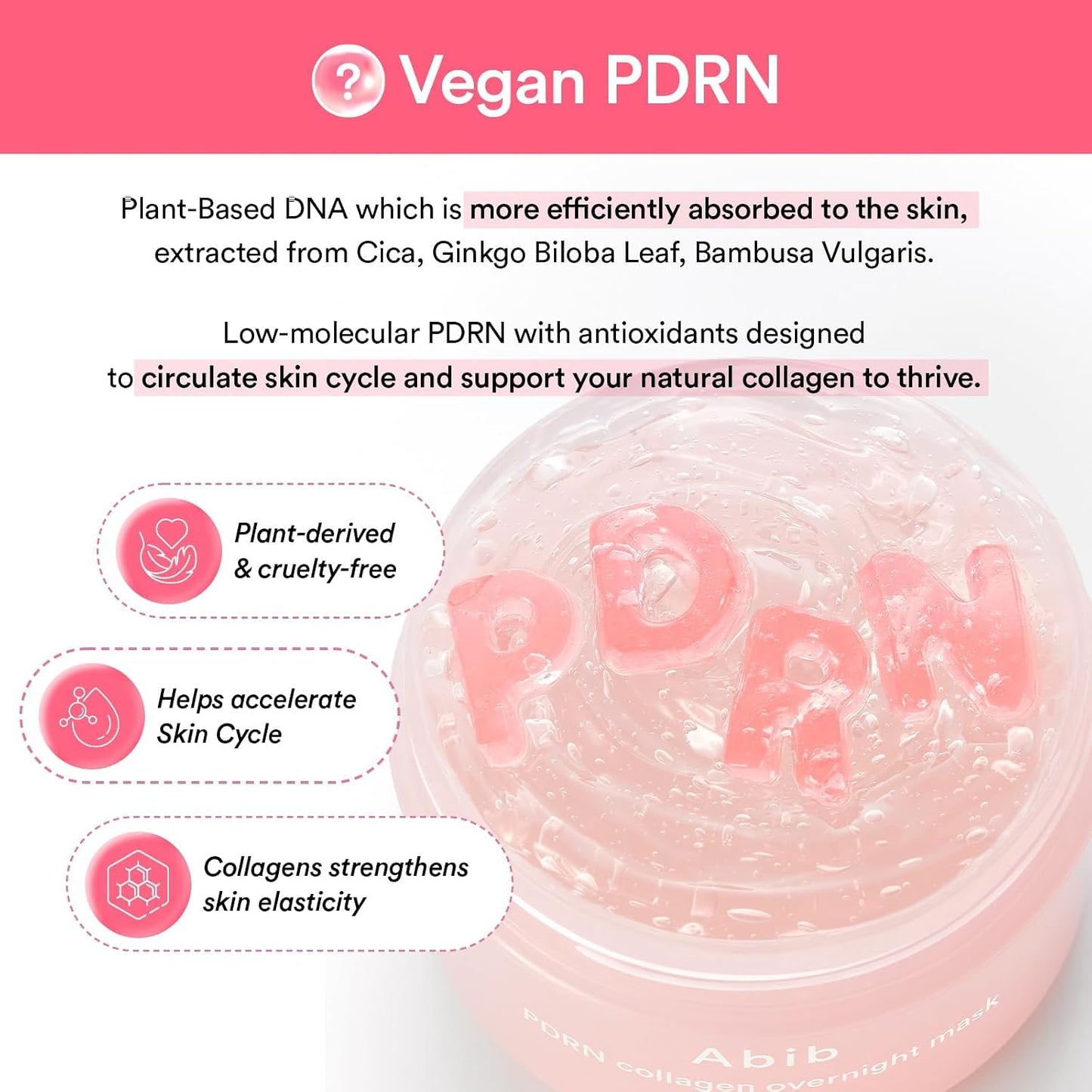 PDRN Collagen Overnight Face Mask Firming Jelly 2.7 Fl Oz | Korean Sleeping Mask for Rejuvenation | Elasticity Boost & Plumping