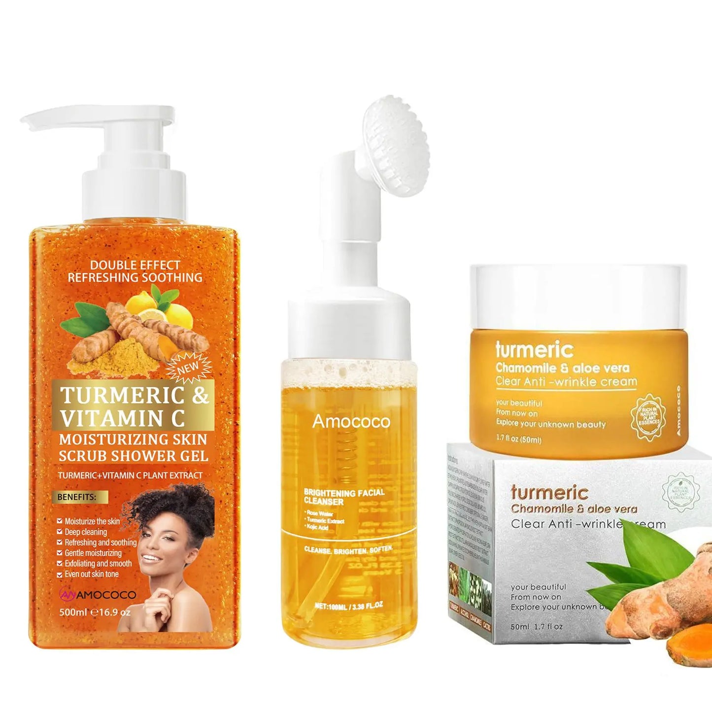 Turmeric Vitamin C Scrub Body Wash 500Ml, Gently Moisturizing and Soothing the Skin with a Long-Lasting Fragrance