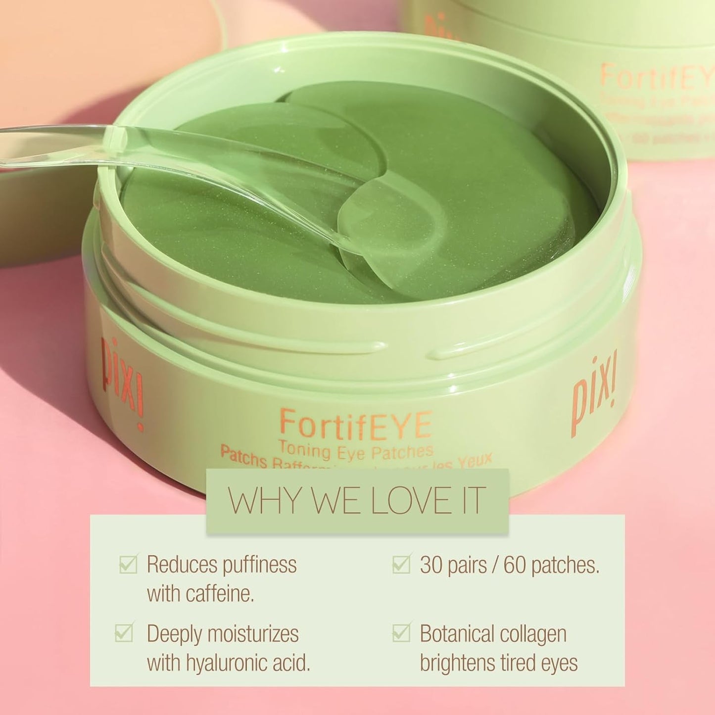 Pixi Fortifeye Firming Hydrogel Under-Eye Patches, Collagen to Energize & Tone E
