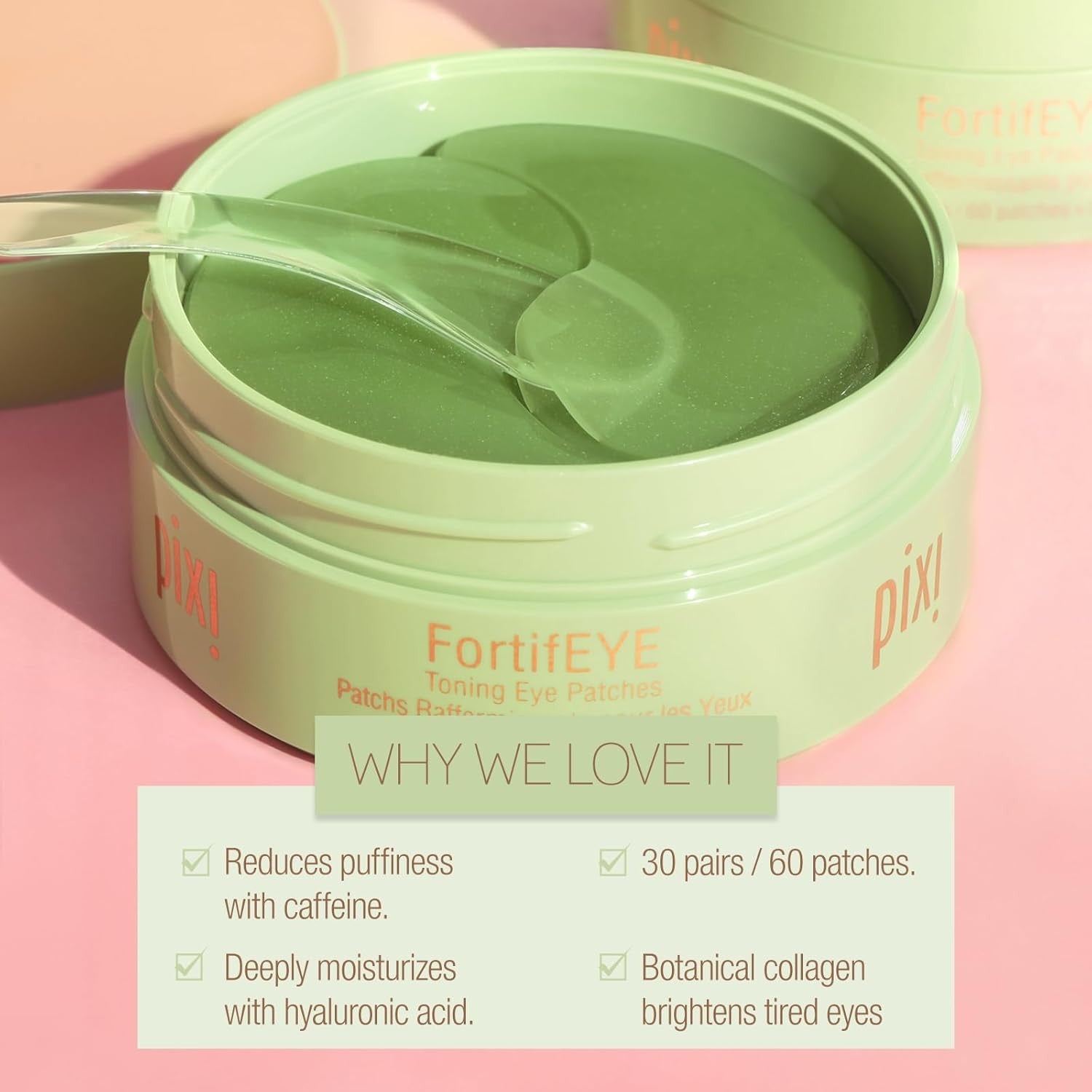 Pixi Fortifeye Firming Hydrogel Under-Eye Patches, Collagen to Energize & Tone E
