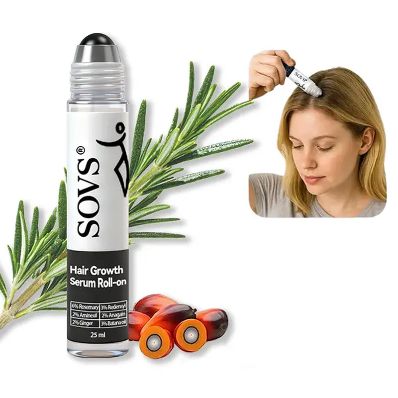 Rosemary Hair Growth Serum Roll on 25 Ml – 3% Rosemary, 3% Redensy, 2% Anagain , Scalp Serum, Boosts Oxygen Flow, Reduces Hair Fall